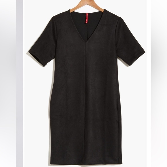 NWT SPANX faux suede v neck dress size small inn black - Picture 5 of 7
